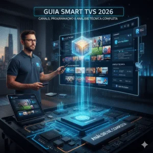 “As novas Smart TVs de 2026 integram o padrão TV 3.0, unindo a estabilidade da antena com a interatividade do streaming.”