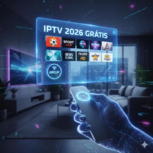 Interface do aplicativo IPTV atualizada para 2026, mostrando uma nova nota de canais em resolução 4K.