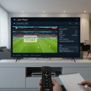Interface intuitiva do Lazer Player: Rapidez no carregamento e grade de programação (EPG) completa.