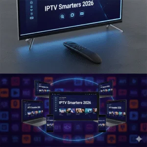 A nova interface do IPTV Smarters Pro em 2026 foca em carregamento rápido e organização inteligente de conteúdo via EPG."