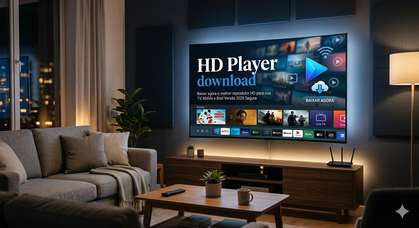 HD Player Download: A solução ideal para reprodução estável de listas em dispositivos Android e Smart TVs em 2026.