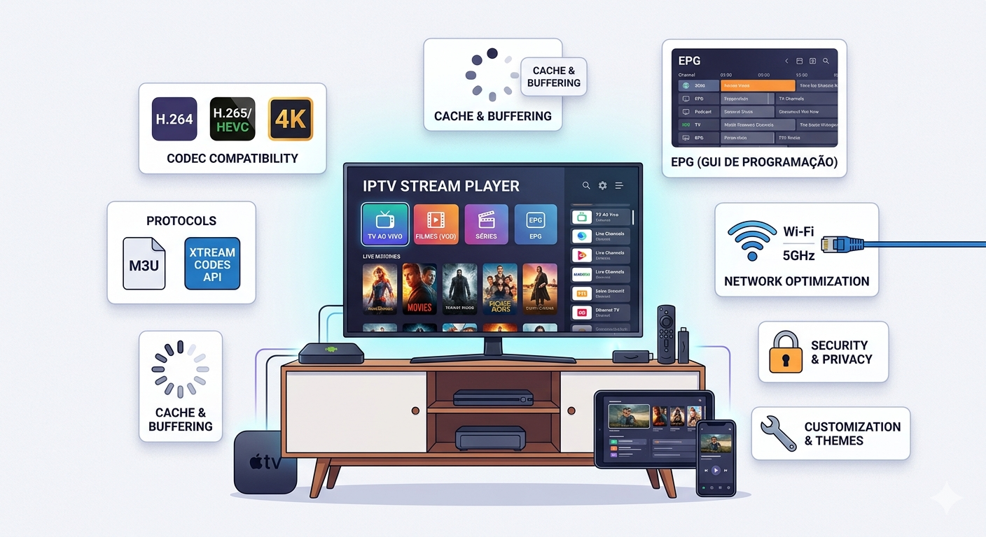 IPTV Stream Players: Análise Técnica e Guia de Performance (2026)