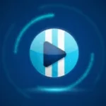 Interface do aplicativo XCIPTV Player em uma Smart TV moderna exibindo menu de canais e filmes.